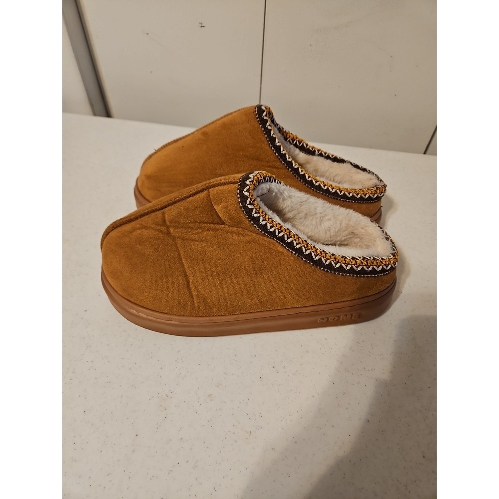 Women's Fuzzy Foam Slippers Fluffy‎ House Shoes Indoor Tan  Size 11 (S128)